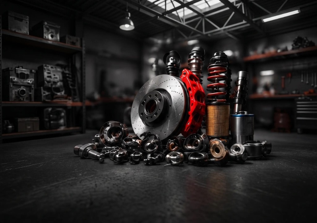 Premium automotive spare parts including brake disc, suspension and filters